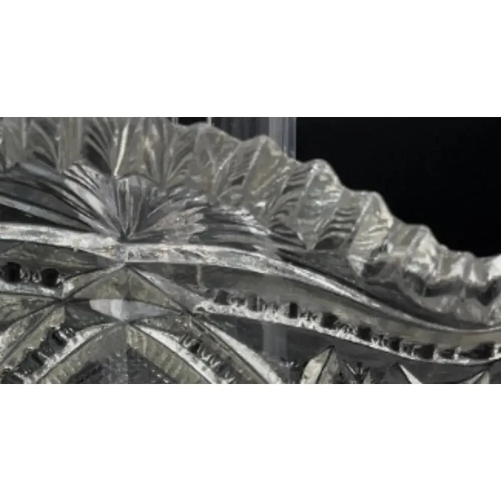 Vintage McKee Fentec Clear Pressed Olive Candy Trinket Vanity Dish Tray